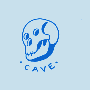 Simple and naive drawing of a skull in blue ink T-Shirt