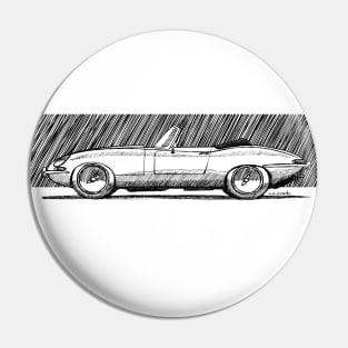 Sketchy drawing of the wonderful british classic roadster Pin