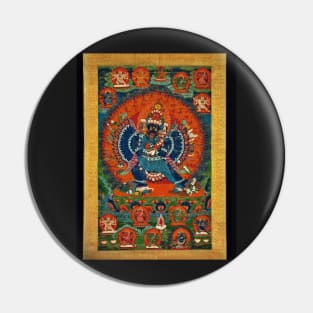 Yamantaka Tibetan Buddhist Deity Thangka Reproduction Pin