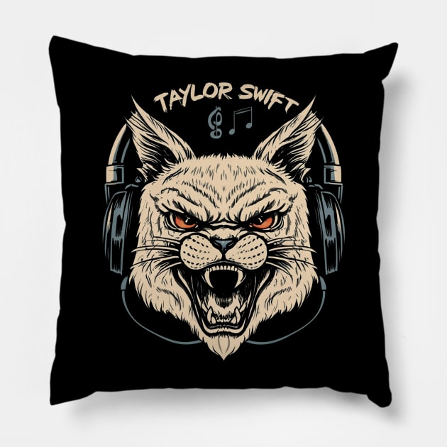 Death Metal Cat Pillow by Aldrvnd