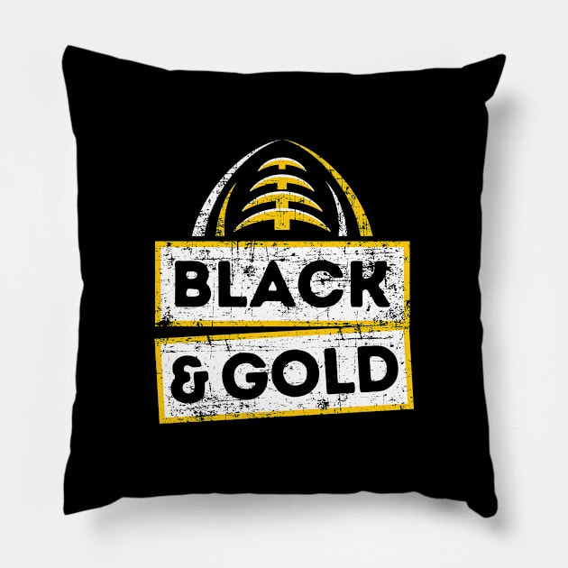 'Black & Gold' Sport Football Pillow by ourwackyhome