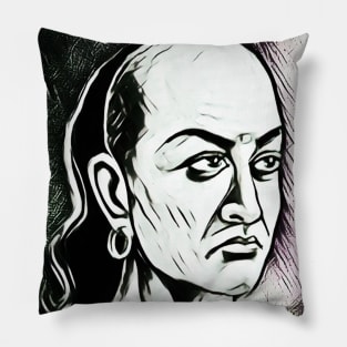 Chanakya Black And white Portrait | Chanakya Artwork 3 Pillow