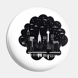 Rainy new York Pin