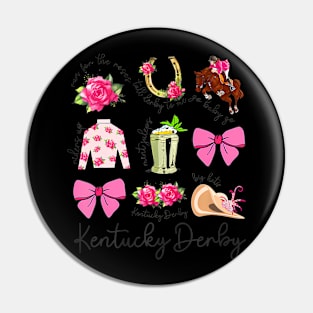 Womens  Coquette Bow Derby Day Horse Racing 2024 Derby Pin