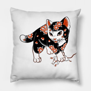 Tattoed cat Pillow