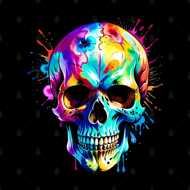 Colored Skull Design in Vibrant Vector Style by Panwise