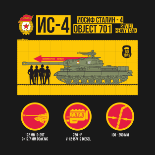 Infographics of the USSR IS-4 tank T-Shirt