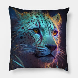 Panther Animal Portrait Painting Wildlife Outdoors Adventure Pillow