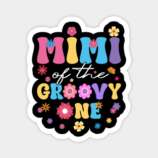 Retro Mimi of the Groovy One Matching Family Birthday Party Magnet