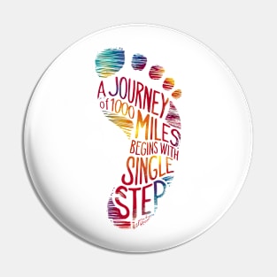 Footsteps of Inspiration: A Journey of 1000 Miles Typography Art Pin