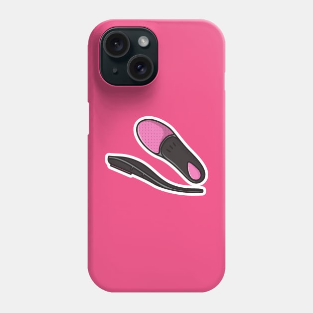 Comfortable Orthotics Shoe Insole, Arch Supports Sticker vector illustration. Fashion object icon concept. Insoles for a comfortable and healthy walk sticker design icon with shadow. Phone Case by AlviStudio