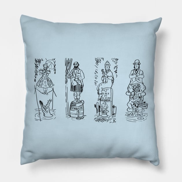 Stretching Room Doodles Pillow by okjenna