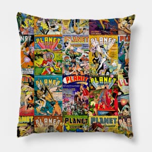 PLANET COMICS COLLAGE Pillow