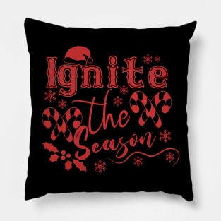 Festive Joy: "Ignite the Season" Winter Apparel Design Pillow