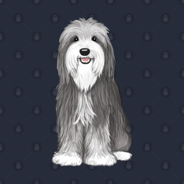 Bearded Collie | Cute Cartoon Beardie Dog by Coffee Squirrel