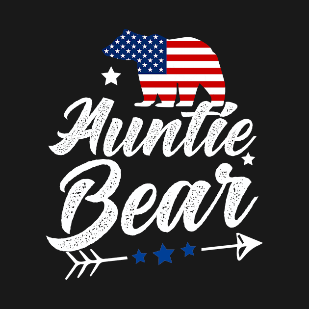 Auntie Bear Patriotic Flag Matching 4th Of July by shanemuelleres