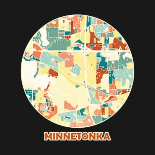 Minnetonka Minnesota map in mozaique colors T-Shirt