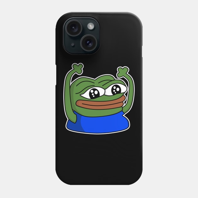 Hypers PepeHype - White Outline Phone Case by mullelito