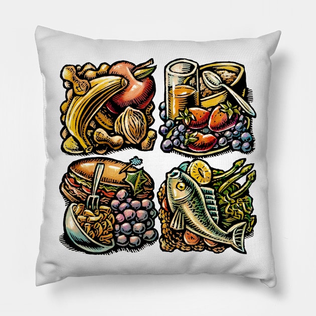 Food! Food! Food! Pillow by Lisa Haney