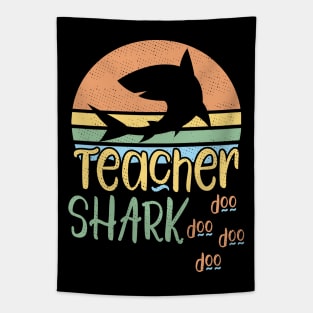 Teacher Shark Doo Doo Vintage Style Back To School First Day Tapestry
