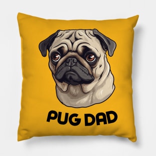 Pug Dad Funny Gift Dog Breed Pet Lover Puppy Pillow