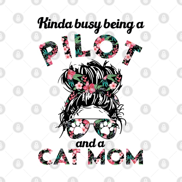 Pilot cat mom funny gift . Perfect present for mother dad friend him or her by SerenityByAlex