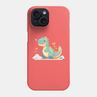 Cute Baby Dino Kawaii Hearts T Rex Phone Case