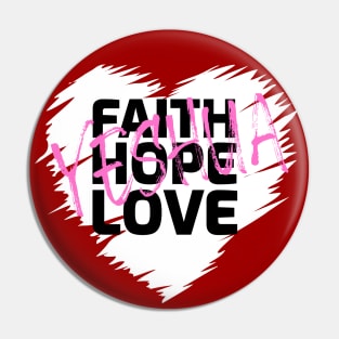 Faith Hope Love Yeshua Heart (Light) Pin