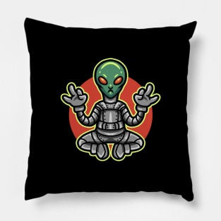 yoga alien Pillow