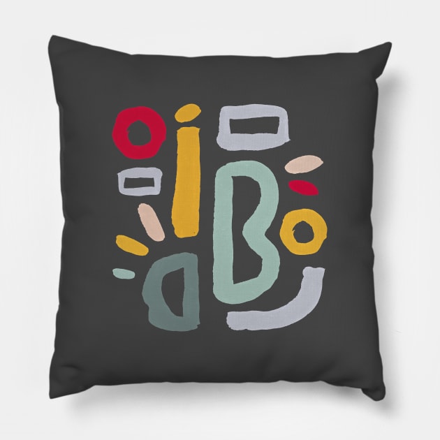 Colorful shapes and symbols part 1 #eclecticart Pillow by condemarin