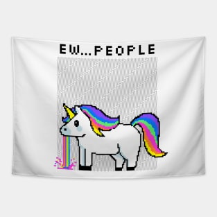 Funny Unicorn Vomiting Ew...People Tapestry