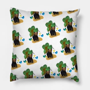 Little cute bear in pattern Pillow