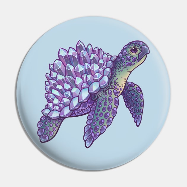 Crystal Sea Turtle Pin by DoomedDreamer