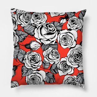 White roses pattern Pillow