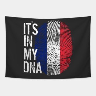 France Flag Fingerprint My Story DNA French Tapestry