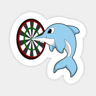 Dolphin at Darts with Dartboard Magnet