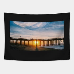 Sunrise over Ventura Beach Pier Tapestry