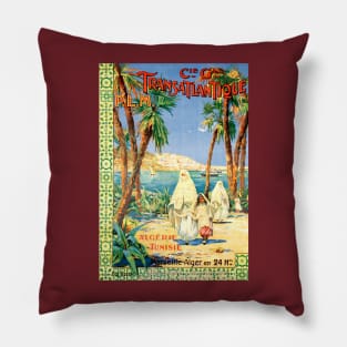 Vintage Travel Poster - Algiers Pillow