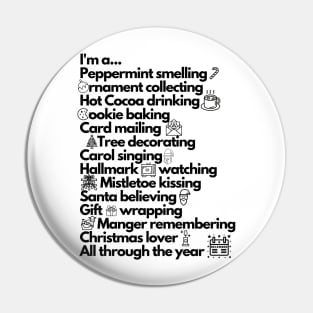I'm A Christmas Lover Pin