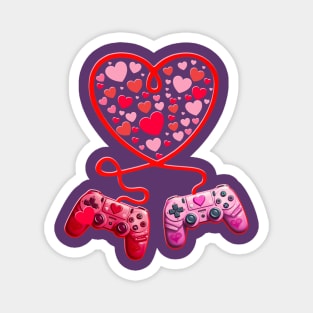 Video Gamer Valentines Day With Controllers Heart Magnet