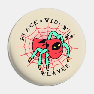 Black Widow Weaver Tattoo Pin