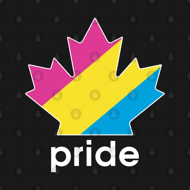 Pansexual Pride Maple Leaf - White font by VikingElf