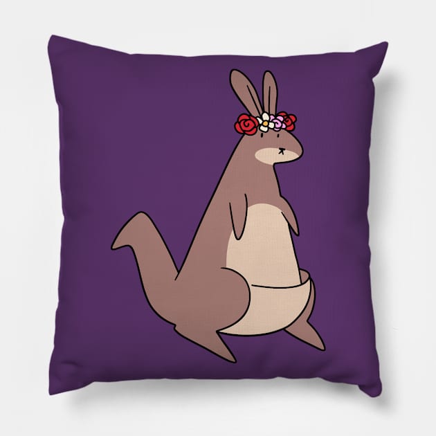 Flower Crown Kangaroo Pillow by saradaboru