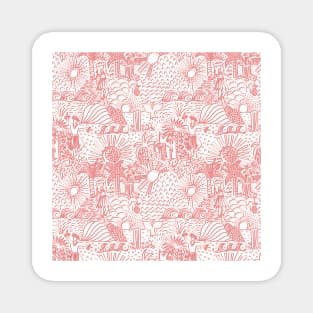 Polynesian Dancers Pink On White Scale Magnet