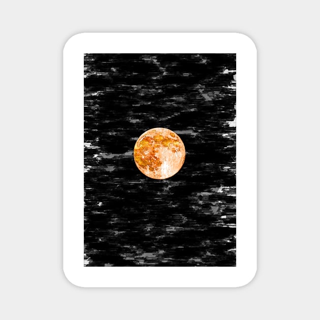 Bright Super Red Moon At Night. For Moon Lovers Magnet by ColortrixArt