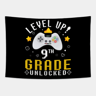 Gamer Fans Students Level Up 9th Grade Unlocked First Day Of School Tapestry