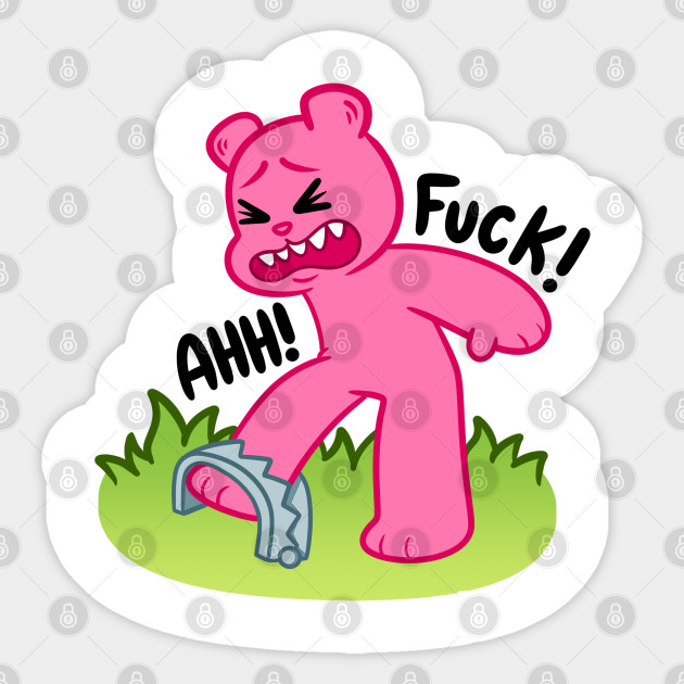 Gummy Bear Screaming Fuck Gummy Bear Sticker Teepublic Au