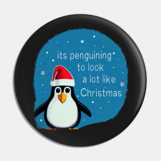 Funny Christmas Penguin Pun Pin