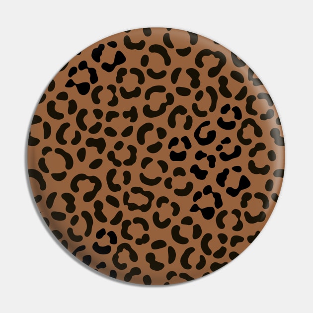 Trendy Black on Tan Leopard Print Pattern Pin by NataliePaskell