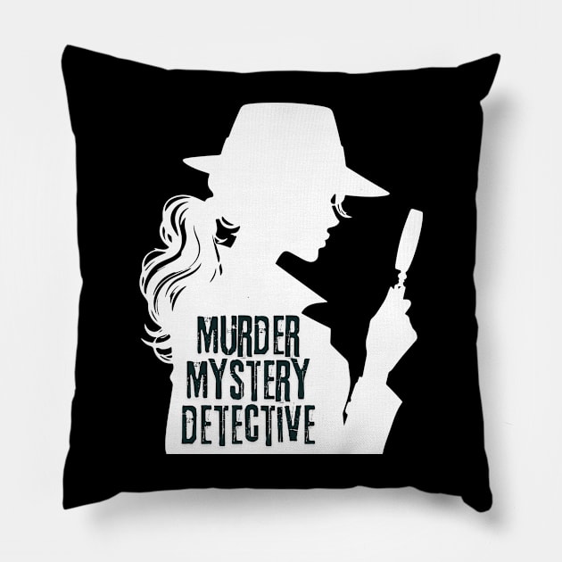 Murder Mystery Detective Girl Pillow by TriHarder12